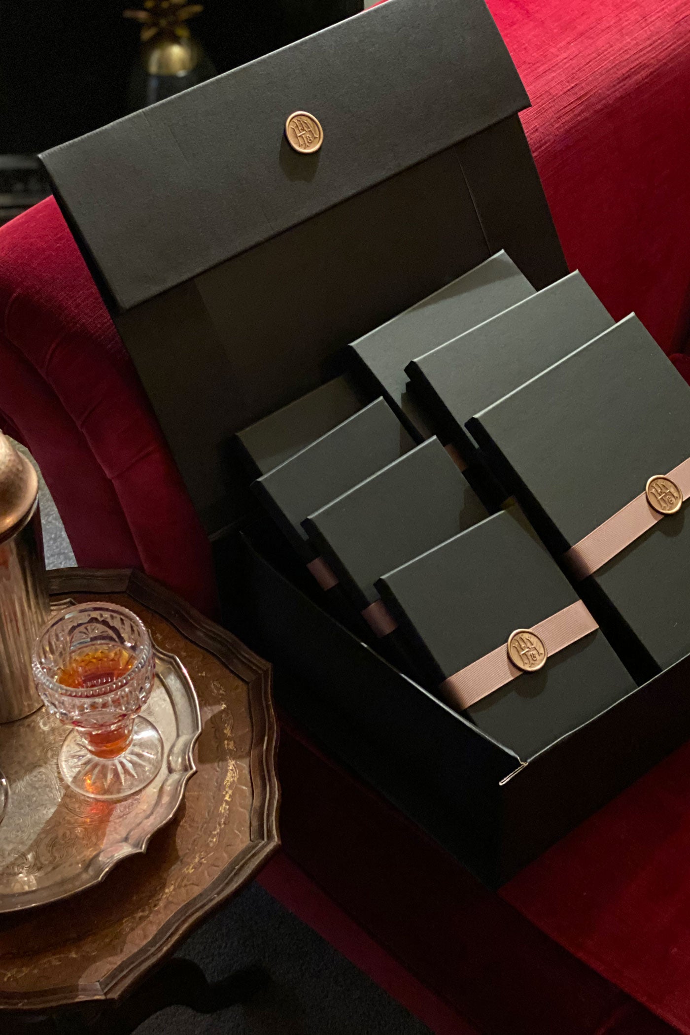 Luxury lingerie gift box set with 12 lingerie gifts wrapped in luxury packaging