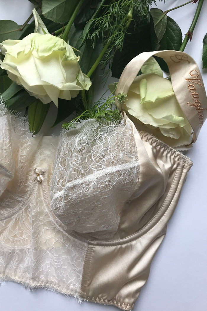Silk bra strap personalisation for wedding lingerie